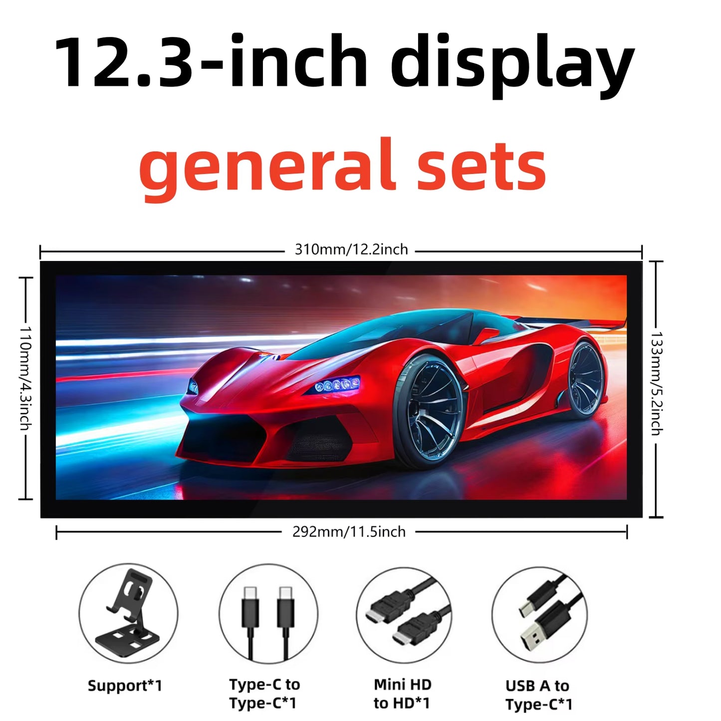 12.3/14.5 Inch 2K HDMI External Portable Touch Screen Monitor