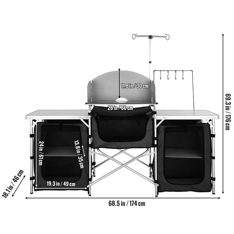 "Foldable Outdoor Kitchen Table Cabinet for BBQ and Picnics! šļøš„ #CampingEssentials"