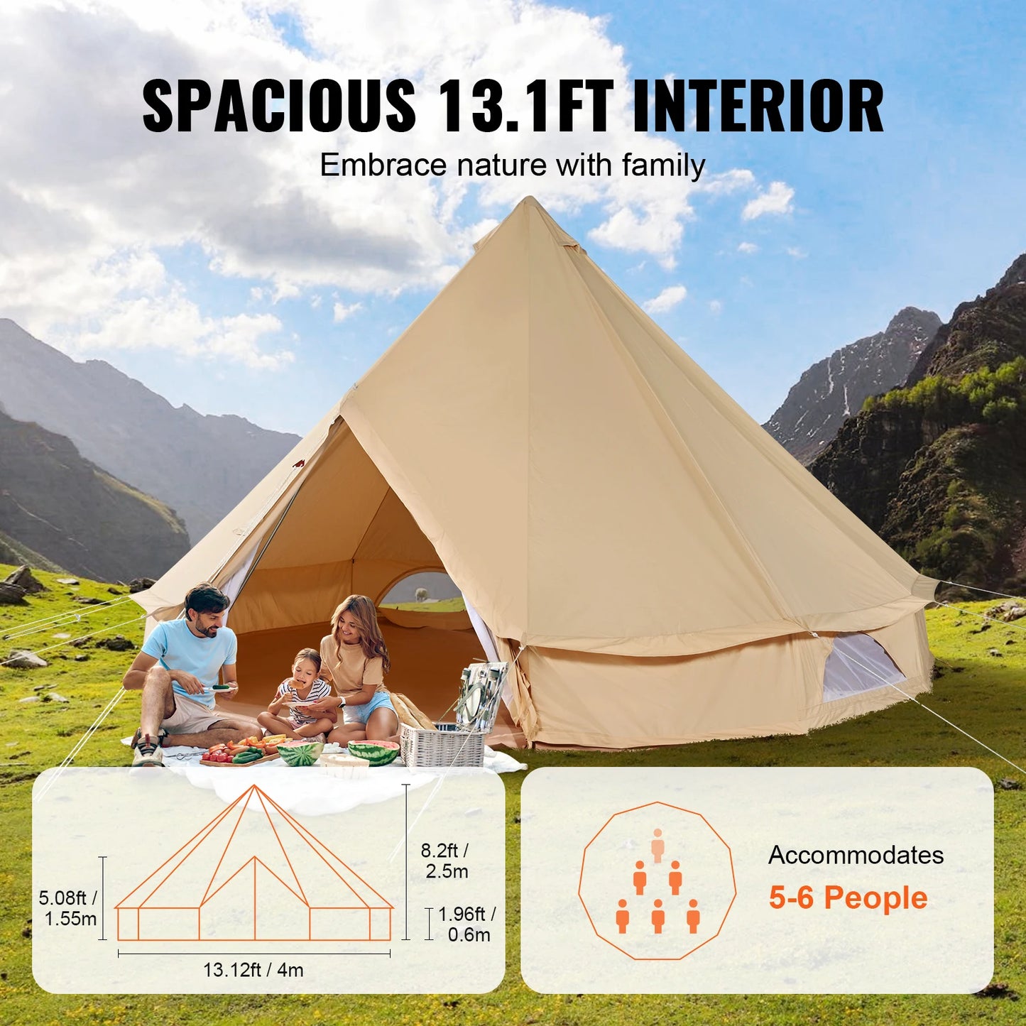 VEVOR 4 Seasons Canvas Tent