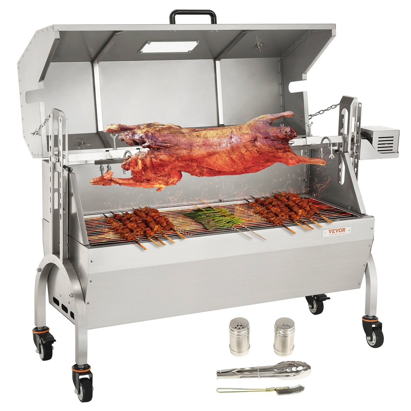 Vevor Stainless Steel Rotisserie Grill W/ Hooded Cover