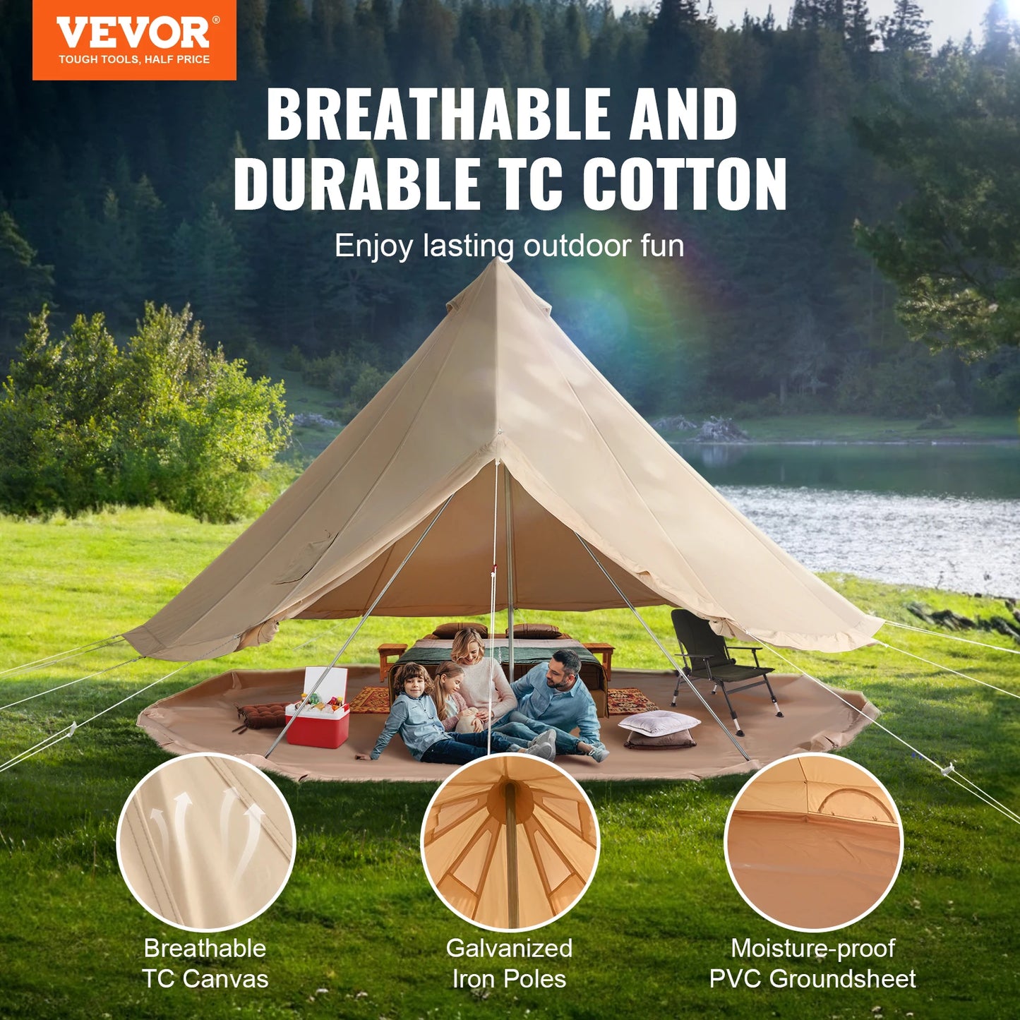 VEVOR 4 Seasons Canvas Tent