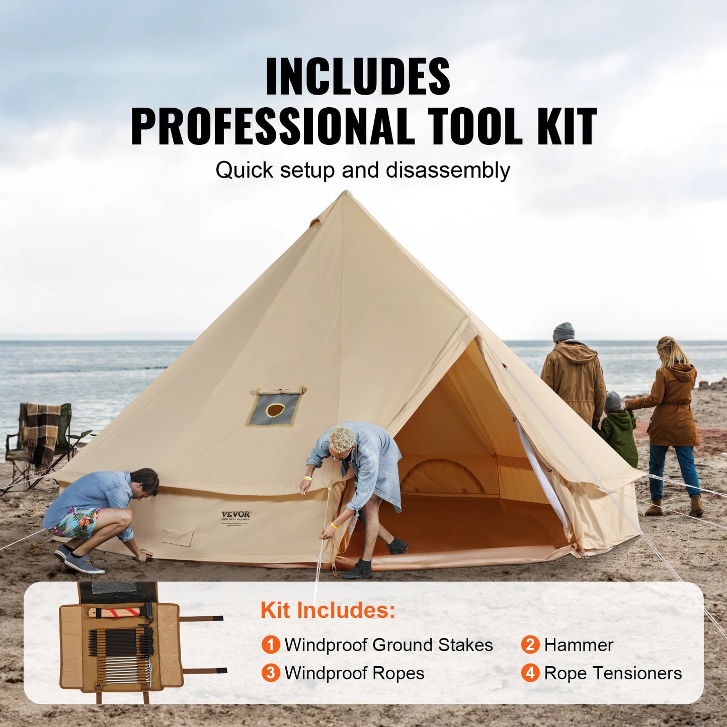 VEVOR 4 Seasons Canvas Tent