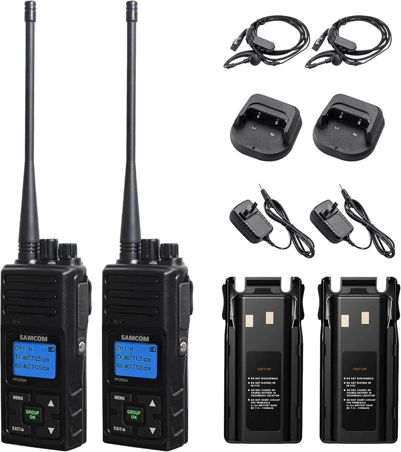 SAMCOM Long Range Rechargeable, Heavy Duty 2-Way Radio for Adults