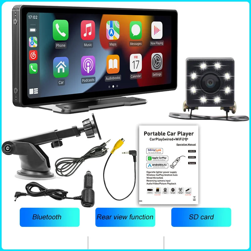 Wireless Carplay Screen HD Rear Reversing Camera Car