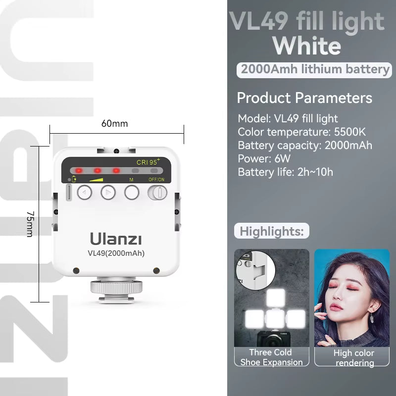 VL49 6W LED Fill Photographic Lighting Lamps