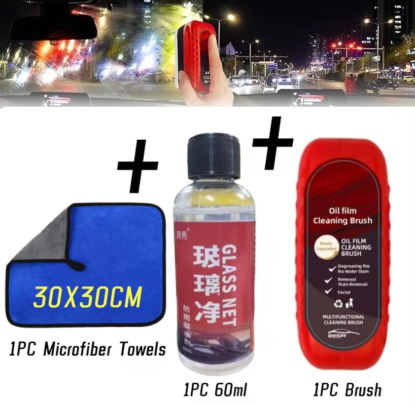 Windshield Glass Oil Film Cleaner