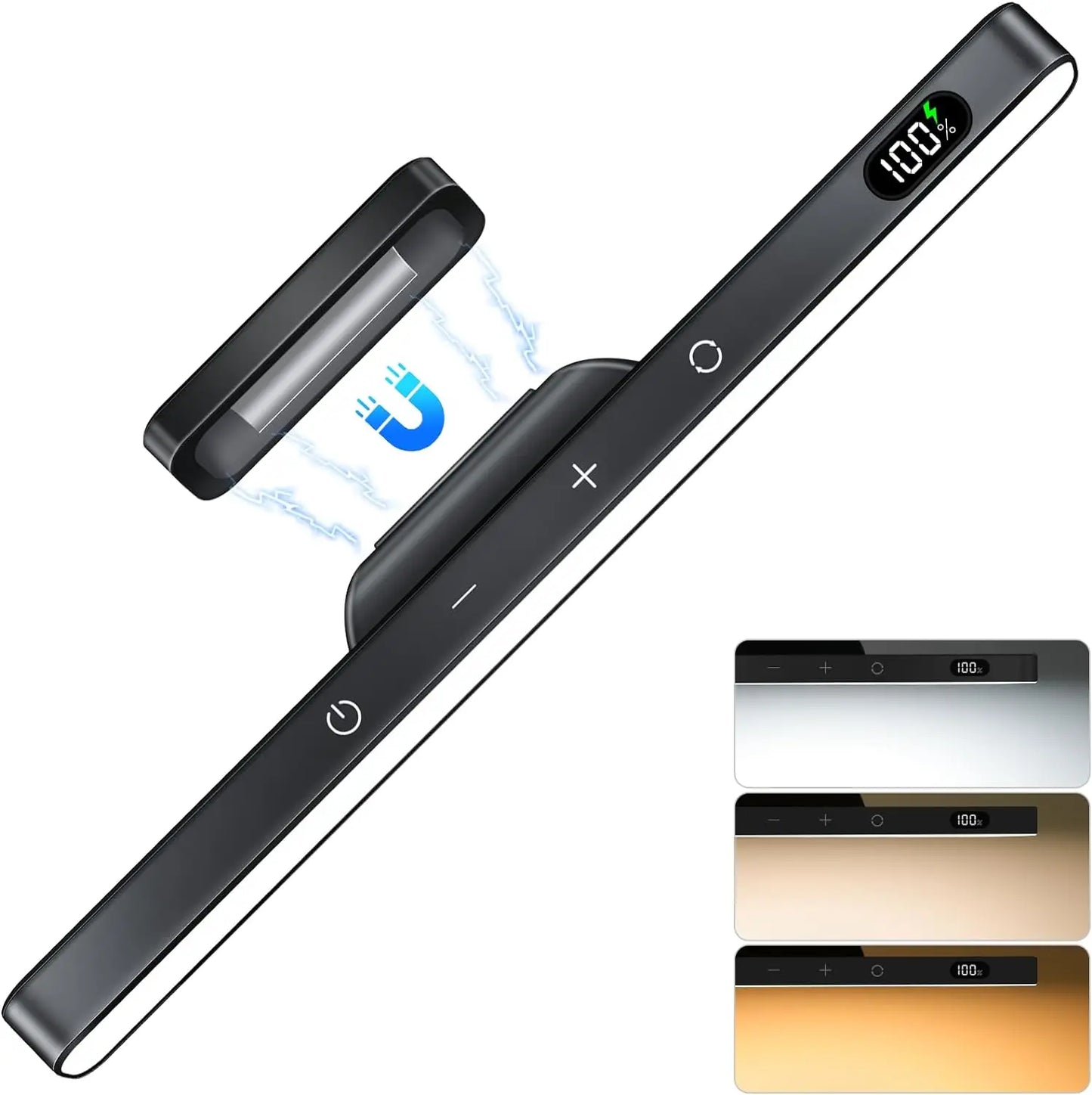 WILLED 5W Dimmable Mirror Light 3 Colors Adjustable Makeup Light with 2500Mah Rechargeable under Cabinet for Closet Bedside Desk