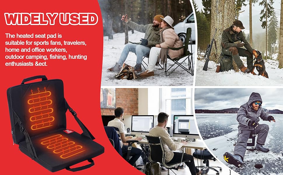Folding Heated Stadium Seat Cushion