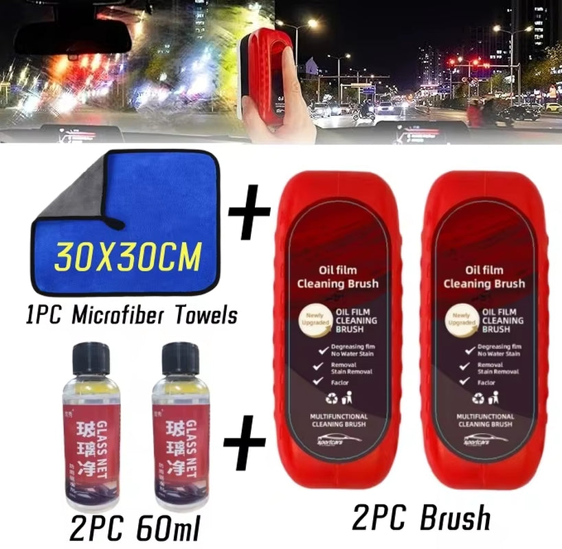 Windshield Glass Oil Film Cleaner