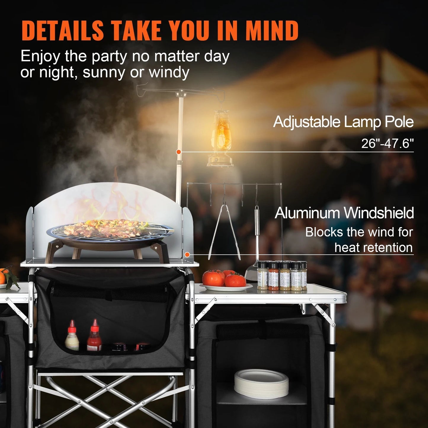 "Foldable Outdoor Kitchen Table Cabinet for BBQ and Picnics! šļøš„ #CampingEssentials"