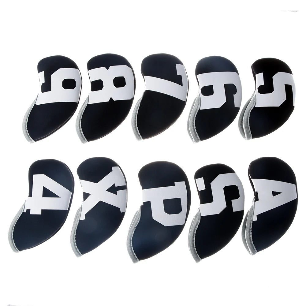 10Pcs/Set New Golf Iron Head Cover Golf Iron Cover 4 5 6 7 8 9 P a S X Waterproof Neoprene Golf Accessories