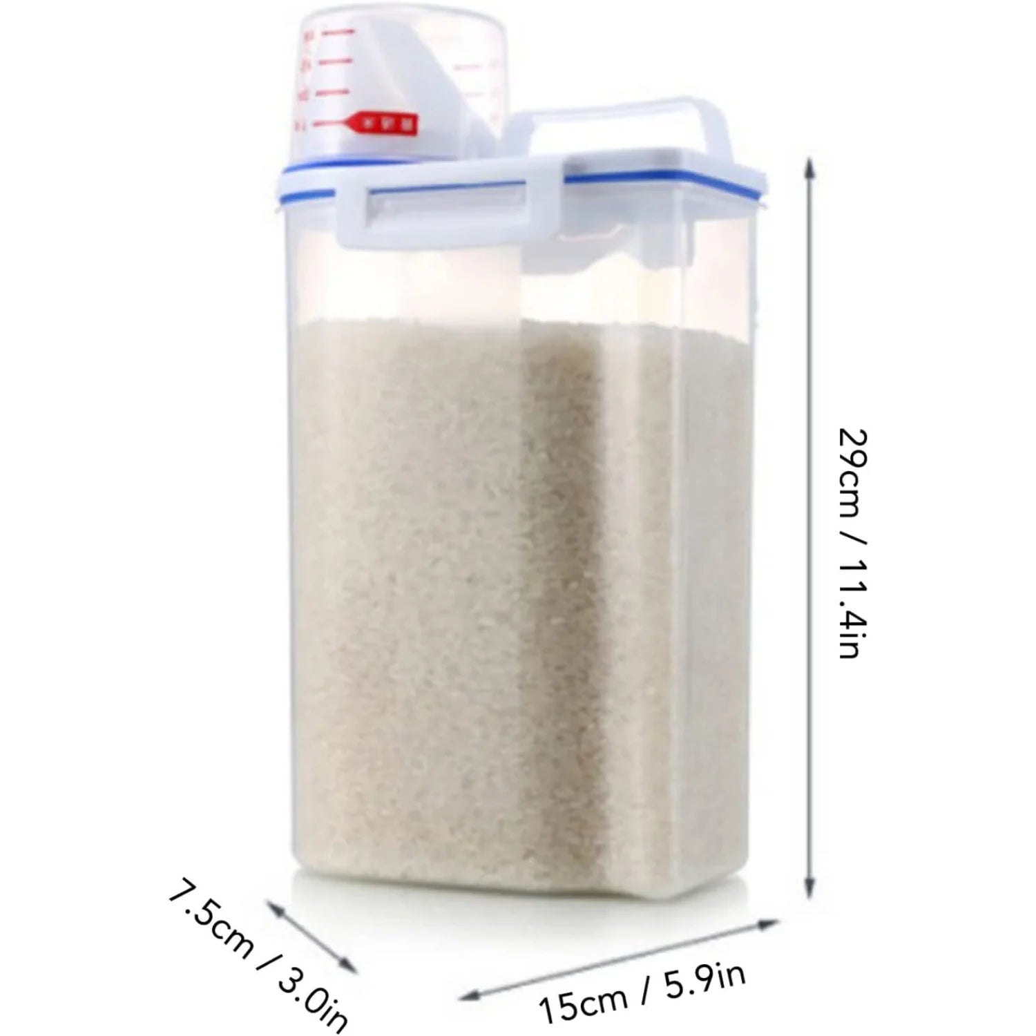 2.5L Rice Dispenser, 4.4LB Rice Bin Rice Airtight Dry Food Container, Cereal Container Dry Grain Dispenser with Pouring Spout,