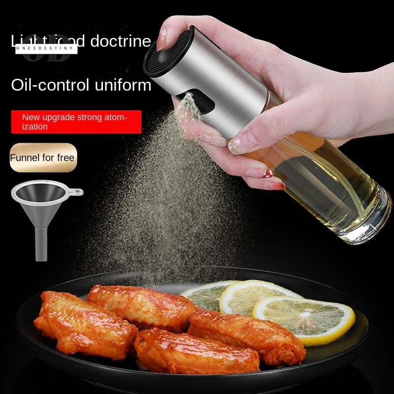 Oil Spray Pot Oil Sprayer for Cooking Spray Bottle Barbecue Multi-Function Air Fryer Glass High-Pressure Baking Oil Pot