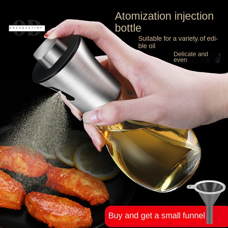 Oil Spray Pot Oil Sprayer for Cooking Spray Bottle Barbecue Multi-Function Air Fryer Glass High-Pressure Baking Oil Pot