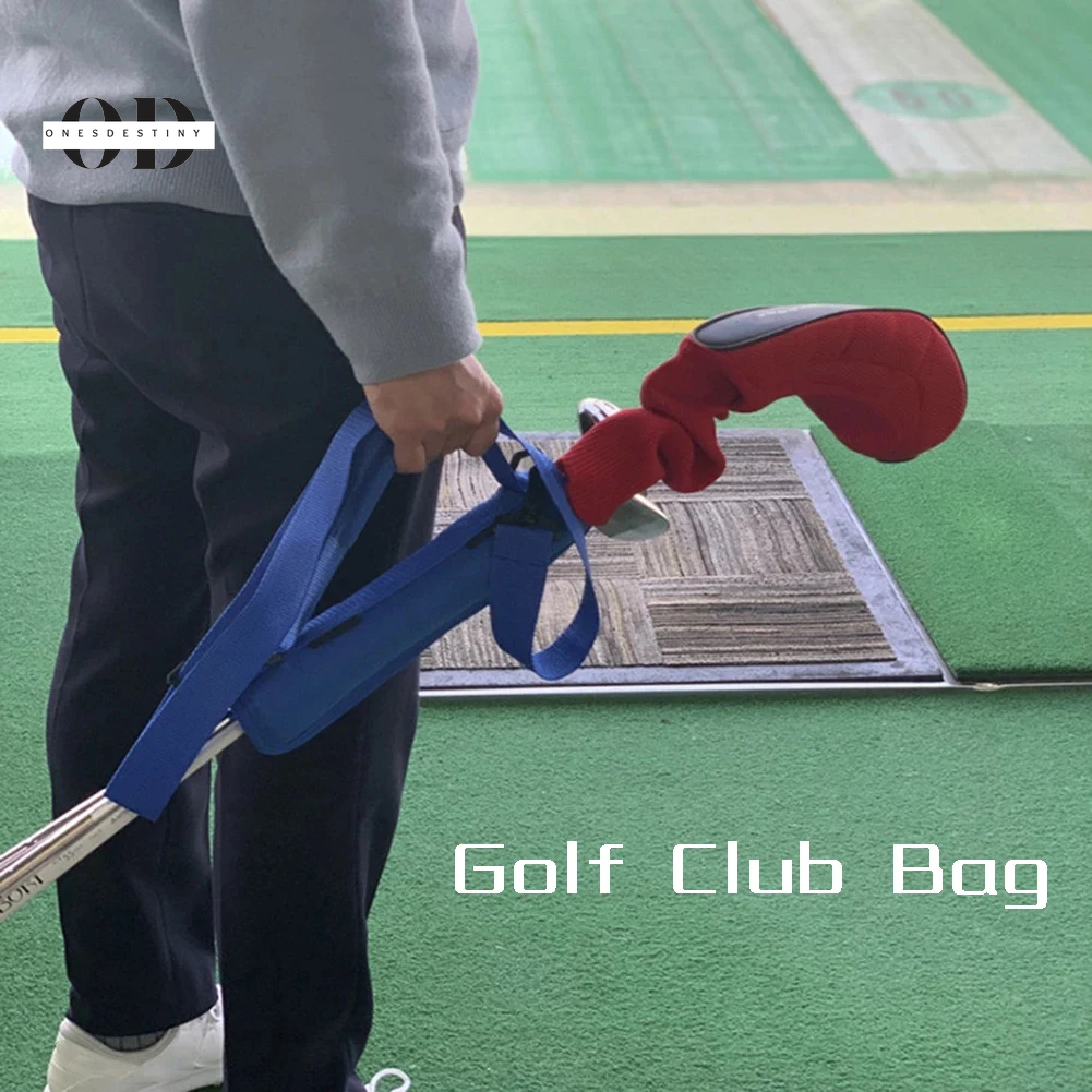 Mini Portable Nylon Golf Club Bag Simple Golf Gun Carrier Bag Travel Bag Golf Training Case with Adjustable Shoulder Straps